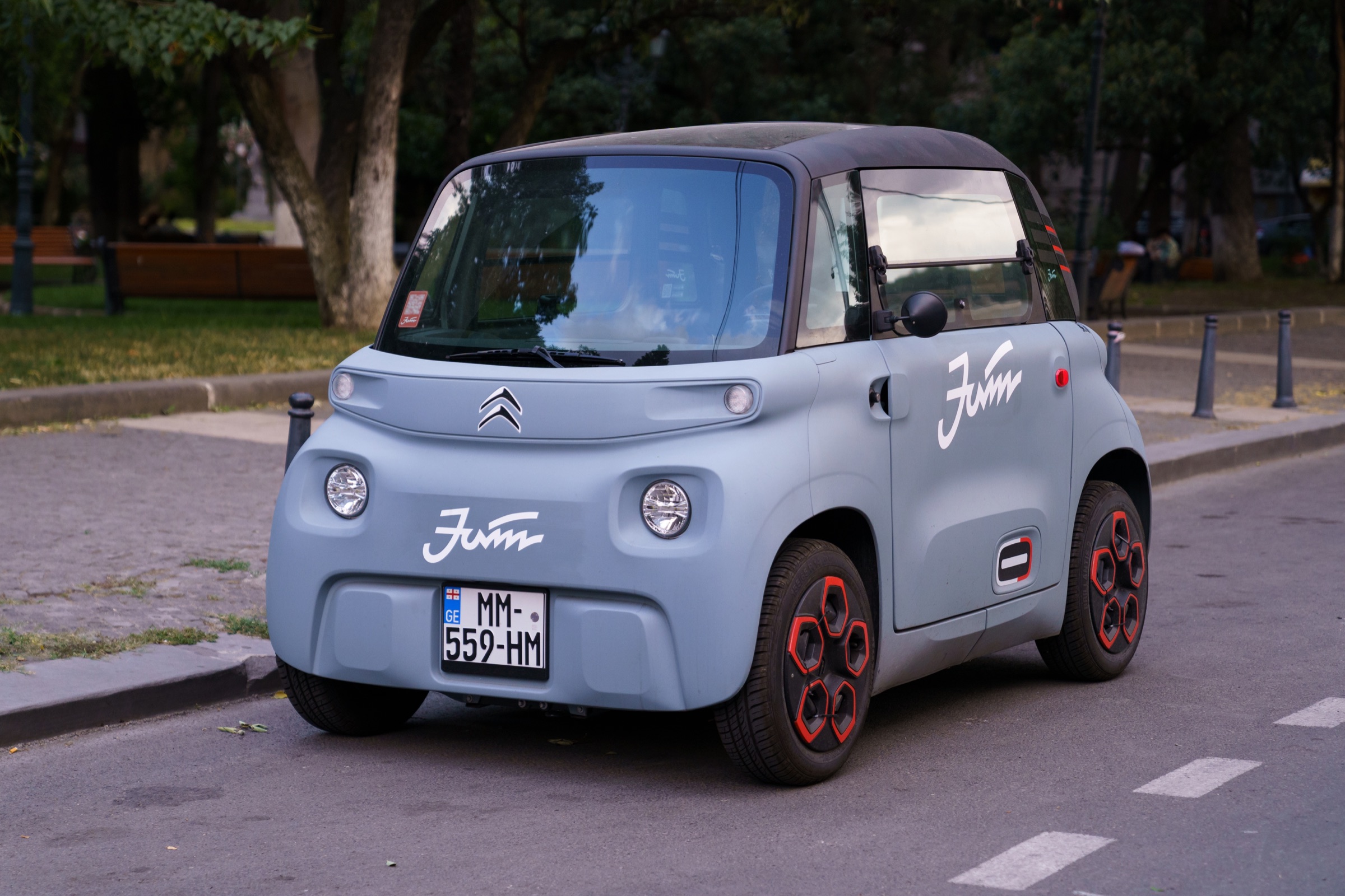 Quadricycle électrique en circulation