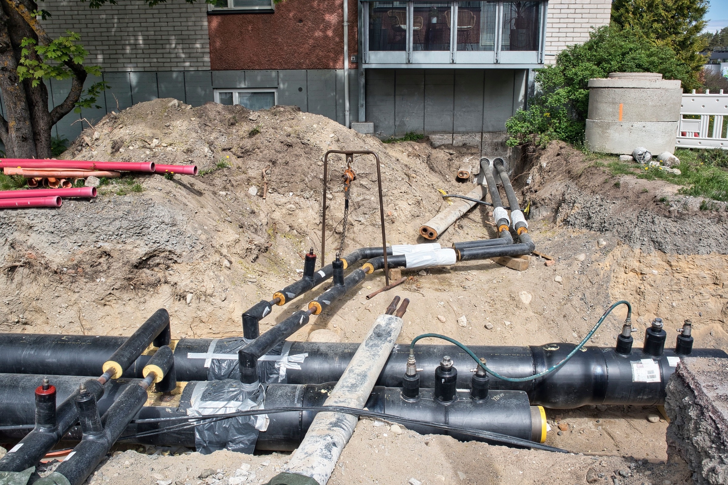 Chantier de raccordement à un réseau de chaleur